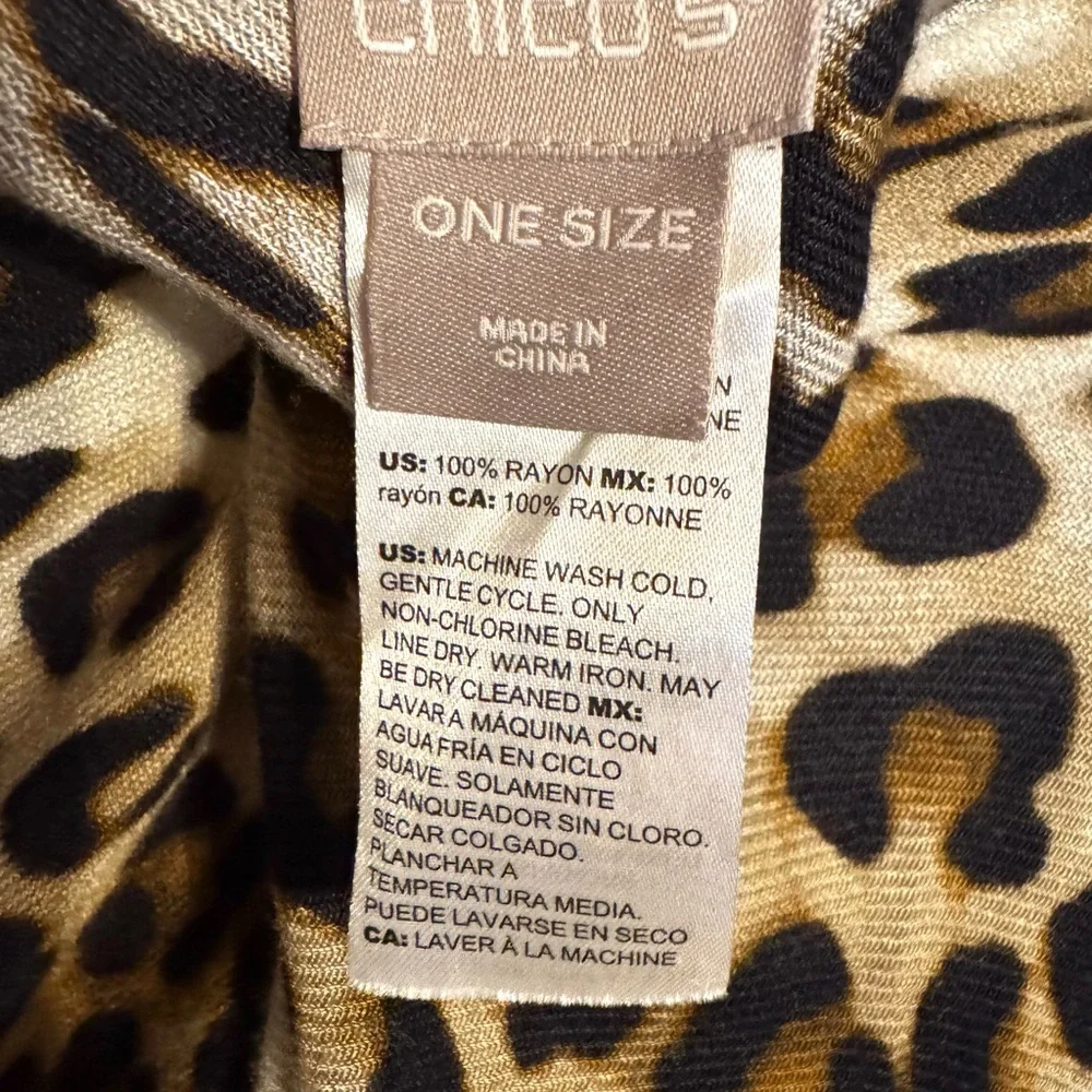 Chico's Animal Print Open Front  Ruana/Kimono/Topper  OSFA    #6 - Picture 7 of 7